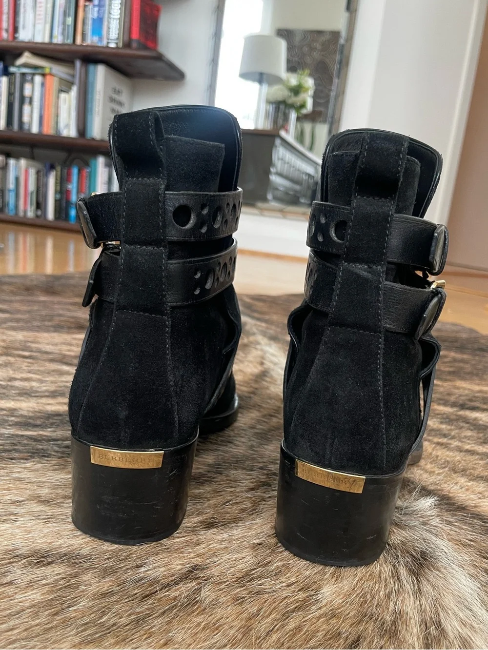 Burberry Ankle Boots Black Suede 39.5 / 8.5